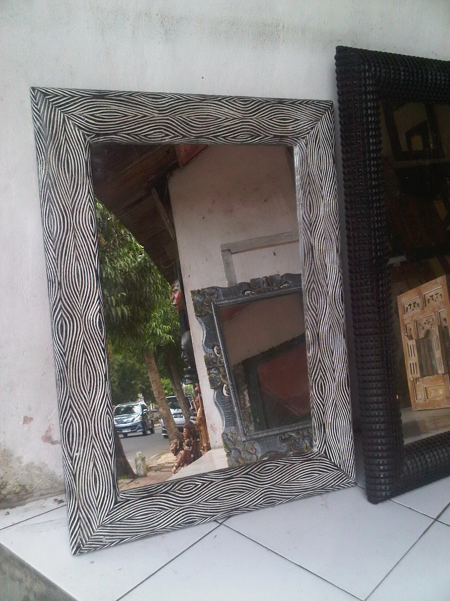 wooden mirror CodeWM100H  size 100x70cm